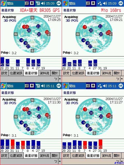 Mio168rs V.S. XDA I + 環天BR305 GPS