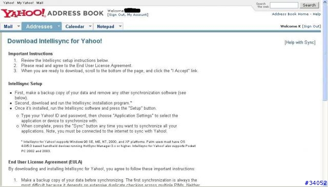 Palm 與 Yahoo郵件同步化,將聯絡人,行事曆,備忘錄以及待辦事項與網路MAIL整合在一起,PPC也可使用