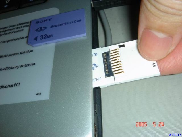 ACER 1692 的讀卡機變身-內建memory stick duo adaptor