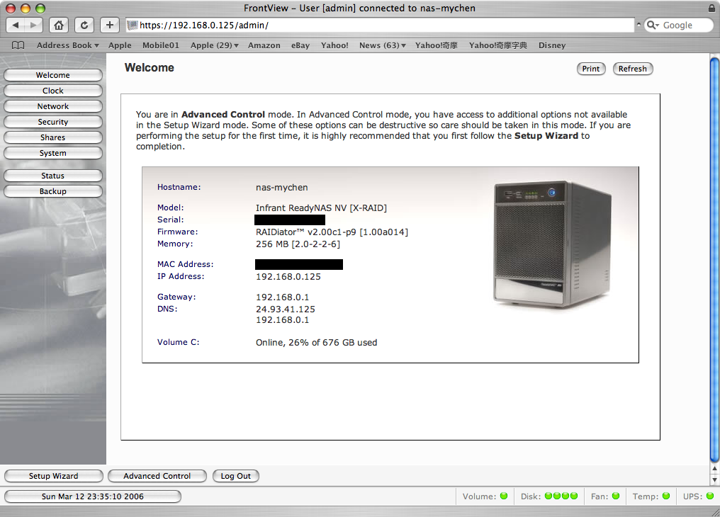 【分享】2TB NAS - INFRANT ReadyNAS NV