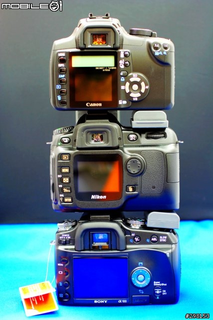 Sony Alpha 100,Canon 350D,Nikon D50 疊疊樂+高感度雜訊測試