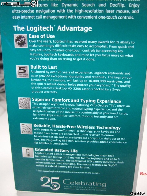 羅技Logitech MX3200無線鍵鼠組開箱照