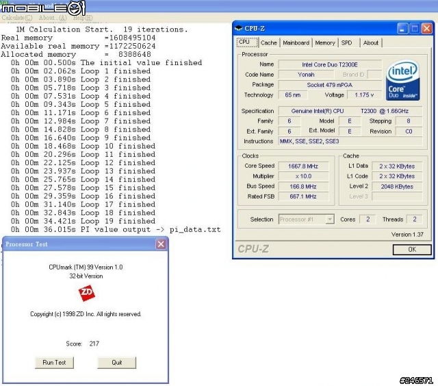 INTEL CORE DUO 對決 CORE 2 DUO - T2300E VS T5500