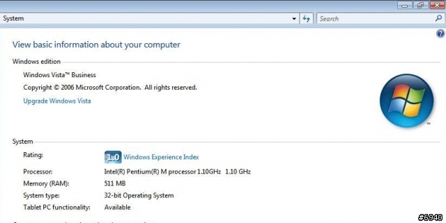 TPC上安裝 Vista Business 版