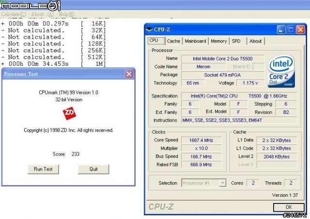 INTEL CORE DUO 對決 CORE 2 DUO - T2300E VS T5500
