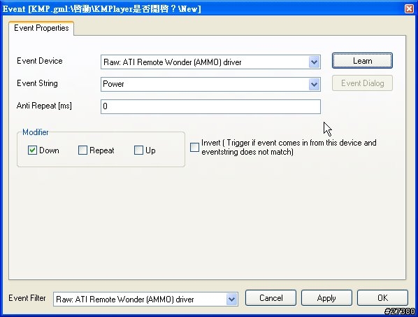 使用ATI Remote Wonder搭配Girder遙控KMPlayer