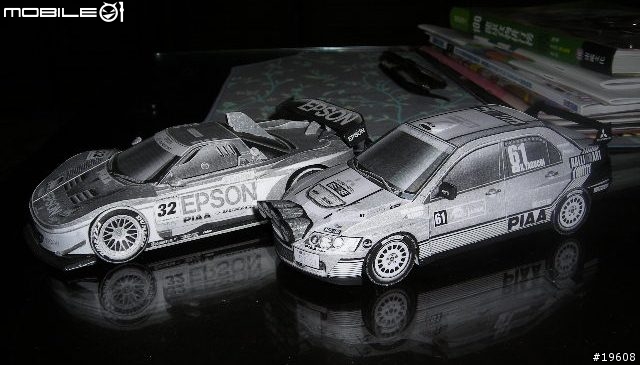 (分享)EPSON NSX + Mitsubishi Lancer EVO 紙模- 完工照