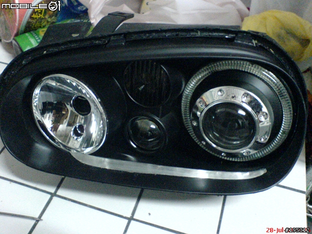 VW GOLF IV燻黑魚眼光圈大燈重整DIY