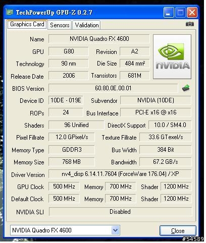 nvidia Quadro FX 4600 測試分享