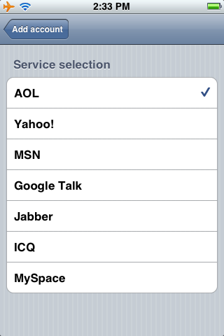 鼎鼎大名的多功能及時通軟體 IM+ 終於在iPhone上出現了 - MSN, Yahoo 即時通, Google Talk, AIM...