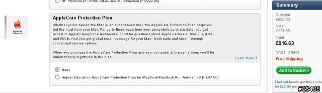 macbook + apple care 英國教育價,便宜?!
