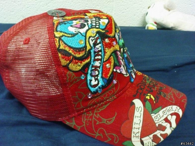 紅色 ED HARDY 鑲鑽網帽...加映黑色基本款