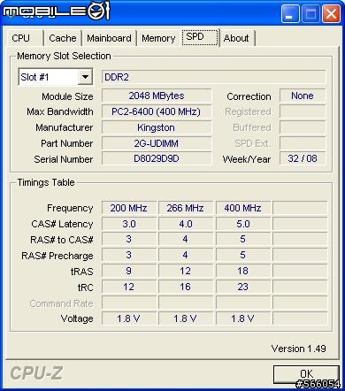 記憶體DDR2 1066 測CPU-Z的疑問