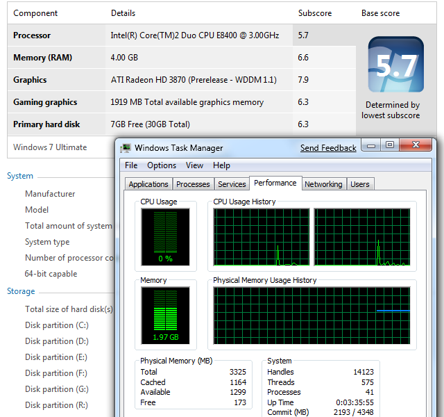 windows 7 簡測 + SSD設定