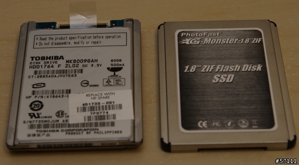 PhotoFast G-Monster 1.8" ZIF 64GB SSD開箱,HP 2510p改SSD