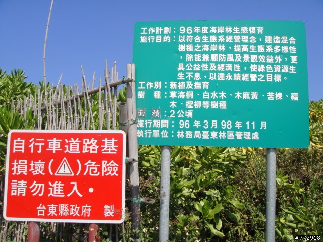 台東縣的自行車古道(台東市豐里海岸)