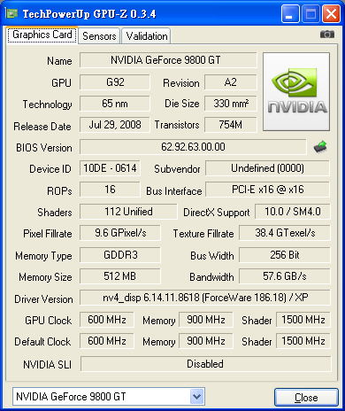 SPARKLE 9800GT Low Profile 不專業測試開箱分享