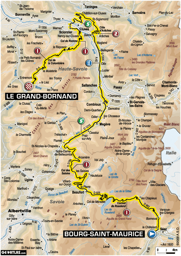 2009環法大賽第17站:Bourg-Saint-Maurice to Le Grand-Bornand,全長169.5公里