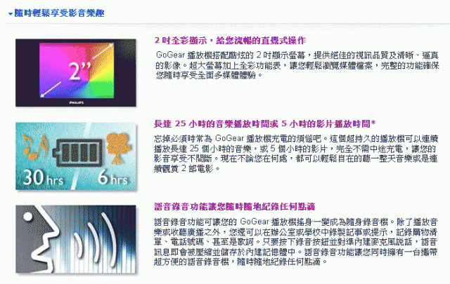 PHILIPS 飛利浦 GoGear Aria