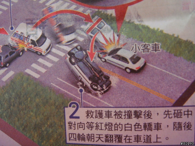 本縣救護車被撞翻~消防員與傷患一死一重傷