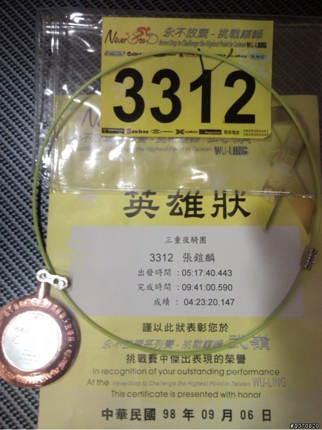 第一次參加單車比賽~不知道哪位大大有拍到編號3312的照片