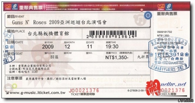 遲來的 Guns N' Roses 2009亞洲巡迴台北演唱會 老頭樂迷的懷念文