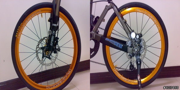 my 的小改 DAHON JP8 spinner 避震前叉 xt碟煞上身