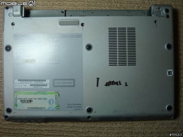 VAIO VGN-T17TP硬碟更換之~叔叔沒練過