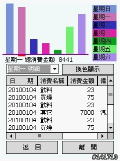 2010/01/13 更新 即時記帳軟體v1.8 匯出至電腦端Excel