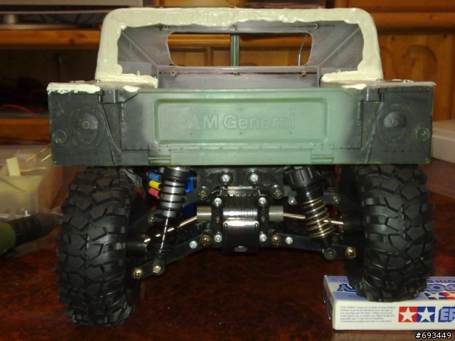 Tamiya 1/12 Hummer (2/26更新,有影片)前固定機構,後備胎架完成~!