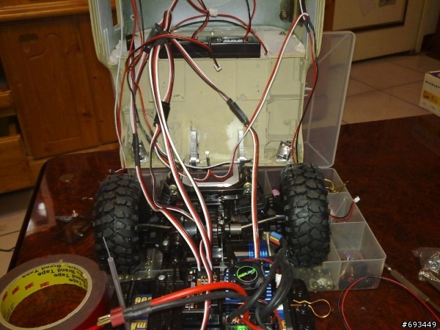 Tamiya 1/12 Hummer (2/26更新,有影片)前固定機構,後備胎架完成~!