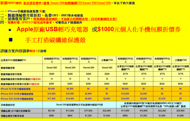 遠傳iphone企客資費出爐