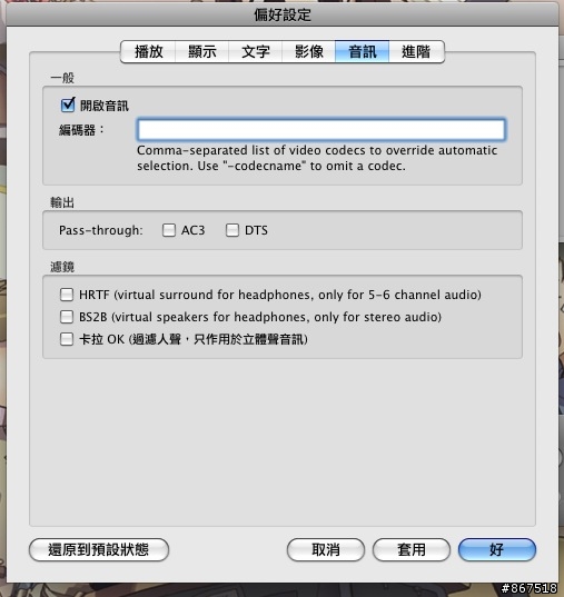 MPlayer OSX Extended rev12 中文化
