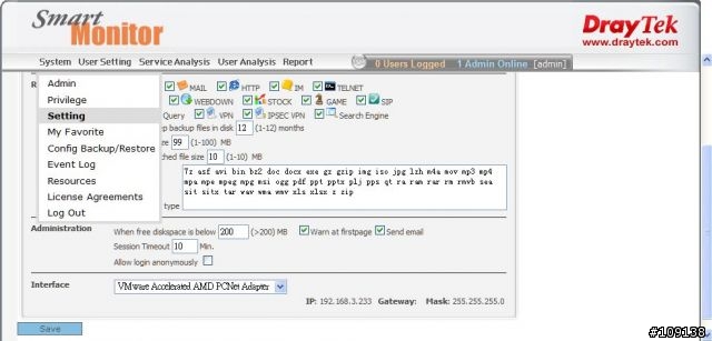 Vigor Smart Monitor in VM