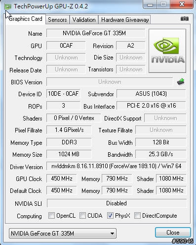 (開箱)ASUS A42JV Core i5-520 + Nv GT335M 1G ~就是要這兩張貼紙