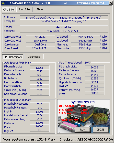 Celeron Dual E3300 空冷4600MHz達成