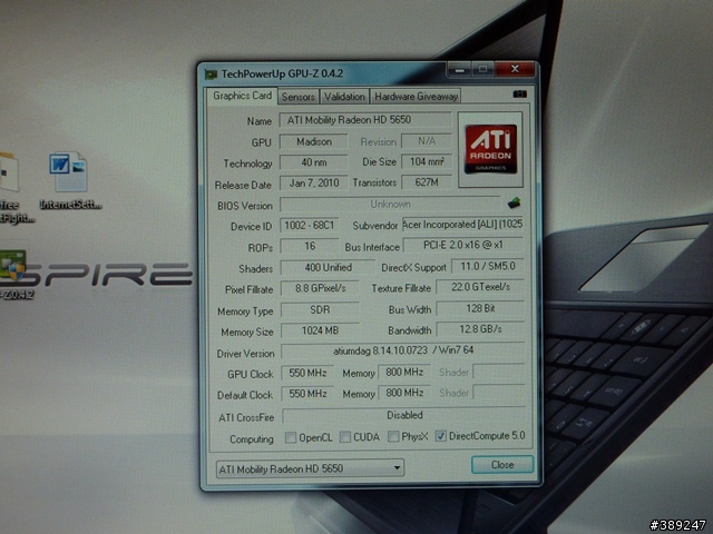 ACER 13吋 機皇 Aspire 3820TG-624G64i (Intel® Core i7-620M ) 開箱文 (實測、測試)