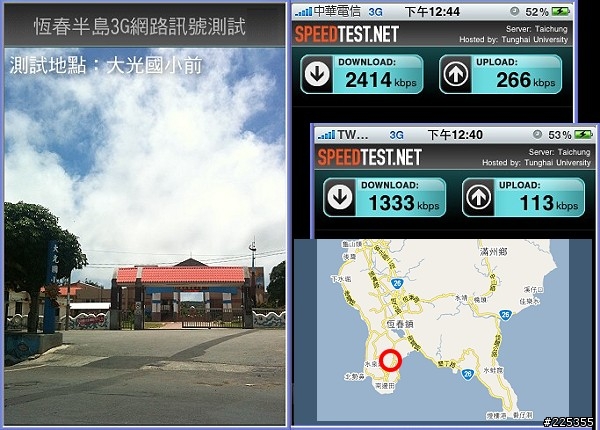 2010恆春半島3G訊號評測中華vs台灣大哥大