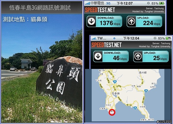 2010恆春半島3G訊號評測中華vs台灣大哥大