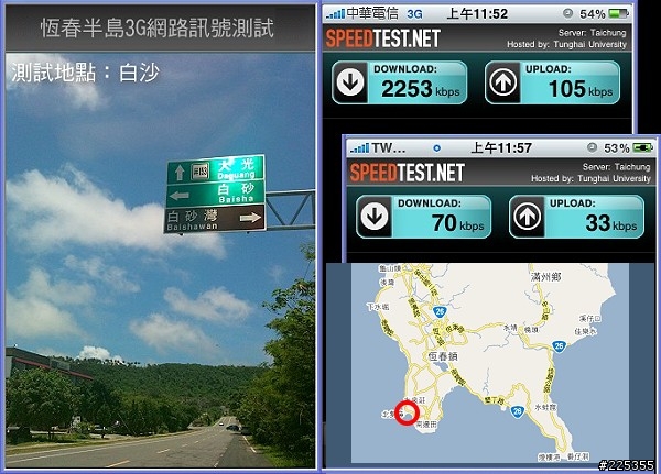 2010恆春半島3G訊號評測中華vs台灣大哥大