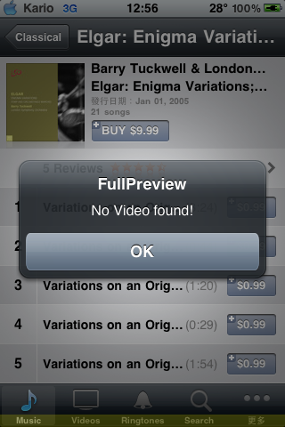 iPHONE上的itunes可以用了,那就用來看完整MV吧(fullpreview)