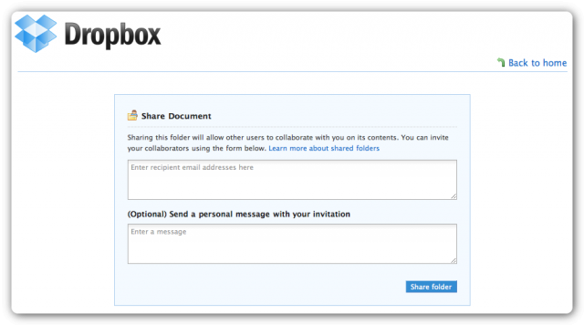 Dropbox 新的分享功能