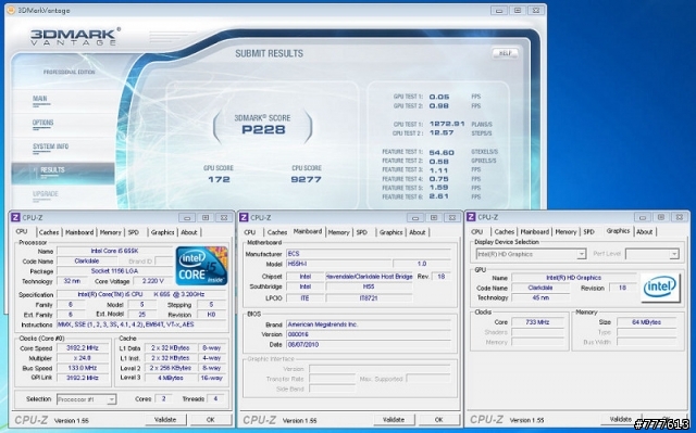 ECS H55H-I配上火熱的intel 655K效能實測