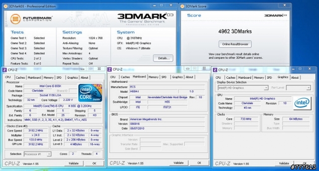 ECS H55H-I配上火熱的intel 655K效能實測