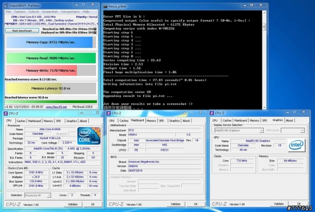 ECS H55H-I配上火熱的intel 655K效能實測