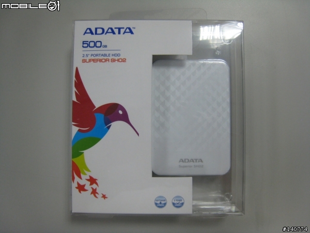 防刮耐磨A-DATA 威剛 SH02 2.5吋 500G 花漾粉彩行動硬碟