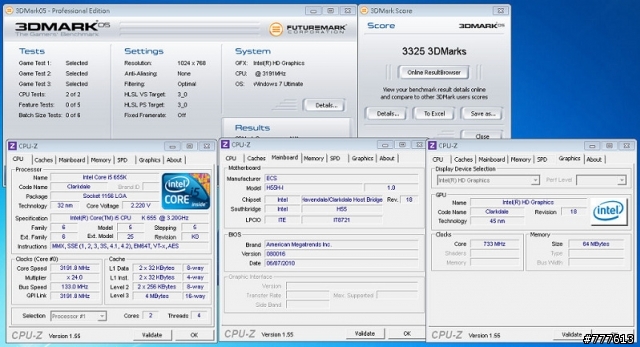 ECS H55H-I配上火熱的intel 655K效能實測