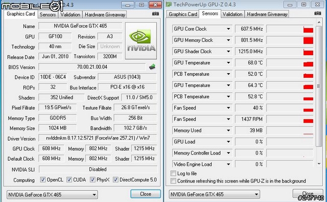 NVIDIA萬元內打手 ASUS GTX 465簡測