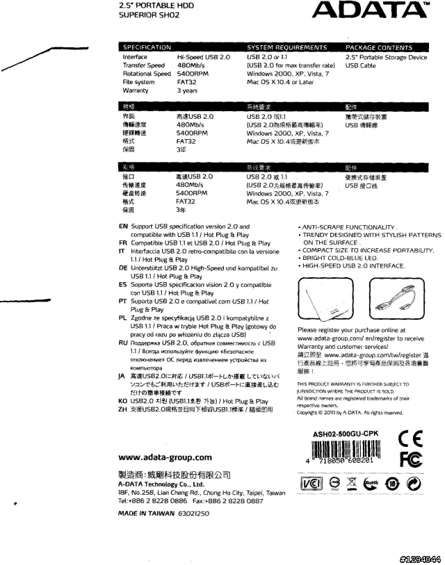 【試用】威剛SH02外接500GB櫻漾粉彩碟評測(香車美人篇)