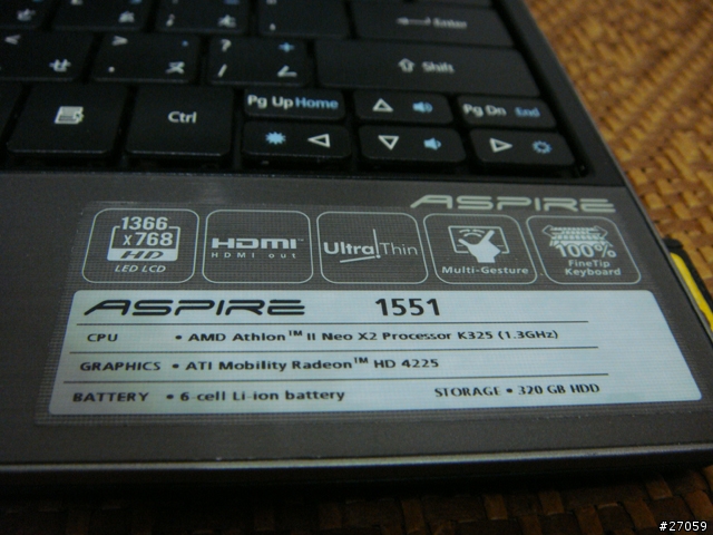 Acer Aspire 1551 AMD 小筆電簡單開箱